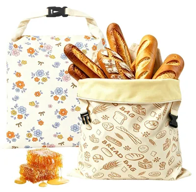 Obrázek produktu pro Opakovaně použitelné sáčky na chléb z vosku – 2 kusy, rozměry 43 x 32 cm