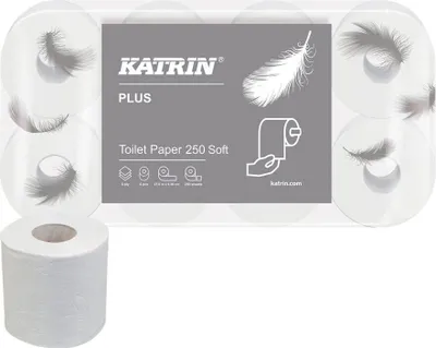 Obrázek produktu pro KATRIN 11711 Toilettenpapier PLUS 250 SOFT 3-lagig 72 Rollen