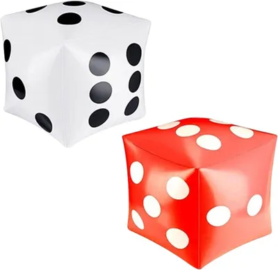 Productafbeelding van Stukken creatieve opblaasbare dobbelstenen - Set van 2 - Spelaccessoires - Feestbenodigdheden - Game -Rekwisieten