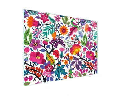 Produktbild von Schneidebrett Herdabdeckplatte Multiglasschneidplatte 30x22 cm Blumen Bunt