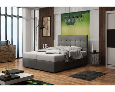 Produktbild von Gepolstertes Doppelbett DELILAH 2 180x200 – Grau