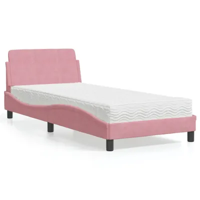 Immagine prodotto di Letto con Materasso Dover Rosa 80x200 cm in Velluto