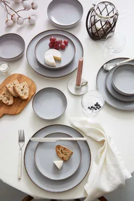 Produktbild von Hermia Concept, MOD24Y2A730955, Tafelservice (24-teilig), Grau, 100 % PORZELLAN, 27 x 27 cm