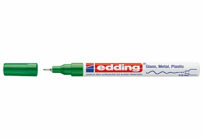 Produktbild von Edding 780, Grün, Feine Spitze, Grün, Weiß, Aluminium, Fein, 0,8 mm