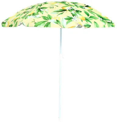 Produktbild von Sonnenschirm mit Zitronenmuster, Ø 160 cm – Kippbarer Gartenschirm mit UV50+ Schutz – Grün-Gelb – Inklusive Tragetasche