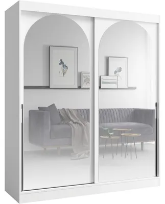 Imagen del producto de Armario corredero con espejo, modelo 180 MOGI, color blanco y