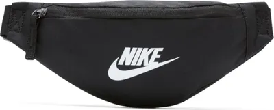 A black Nike waistpack with the Nike logo in white.