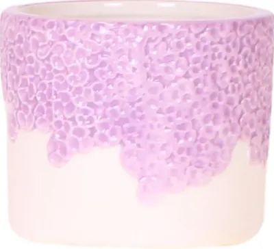 Produktbild von Ziertopf Bloom Lila Dekorativer Blumentopf Ø6cm Mini Übertopf mit Blütenstruktur