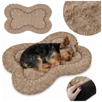 Produktbild von Kuscheliges Hundebett 80x50cm Haustierbett für Hunde & Katzen, Plüschbett mit Anti-Rutsch-Boden & Erhöhtem Rand, Beige 50x80cm
