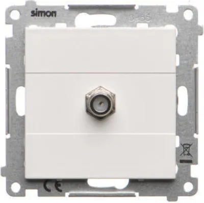 Zdjęcie produktu dla Gniazdo antenowe białe  typu F pojedyncze Simon 55 TASF1.01/111