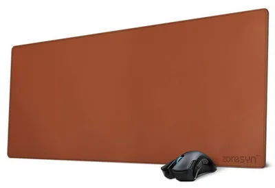 Image de Sous-main en similicuir marron, dimensions 90 x 40 cm