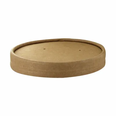 Produktbild von 50x Deckel für -Suppenbecher Pappe rund Ø9,8 cm braun biologisch abbaubar
