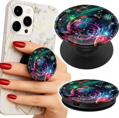 Zdjęcie produktu dla Uchwyt Do Telefonu Popsocket Na Palce/Stojak Świąteczne Bombki, Choinka