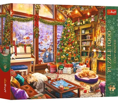 Obrázek produktu pro Puzzle 1000 kusů, "Zimní útulno": Vánoční večer, TREFL