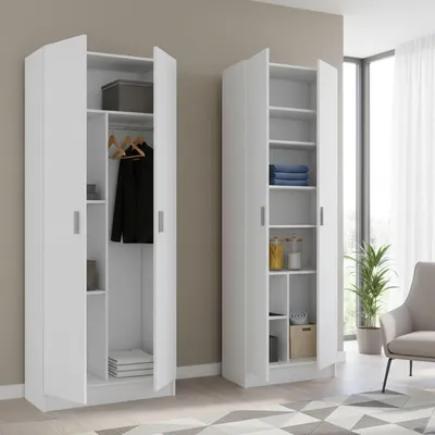 Immagine prodotto di Dairago - Armadio Multiuso Grande, 132x180h cm Bianco, Modulabile