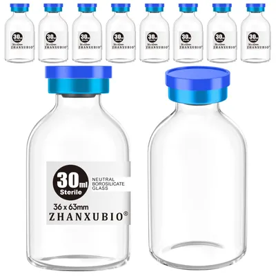 Sterile Leerfläschchen 30 ml, 10 Stück, mit Injektionsport