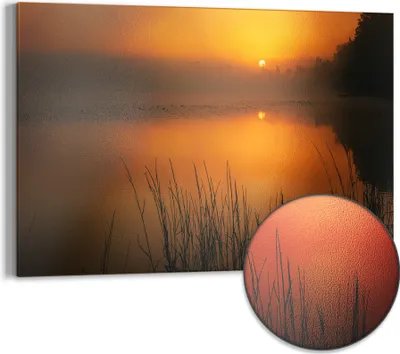 Produktbild von DEQORI Magnettafel Metall 60x40 cm 'Morgenspiegelung' Whiteboard Pinnwand Magnetboard Büro