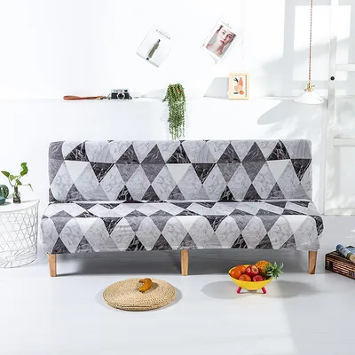 Produktbild von Sofabezug Ohne Armlehnen Stretch Couchbezug Ohne Armlehne Schlafsofa Futon Bezug Elastischer Sofabezug 3 Sitzer Sofaüberwürfe Ohne Armlehnen