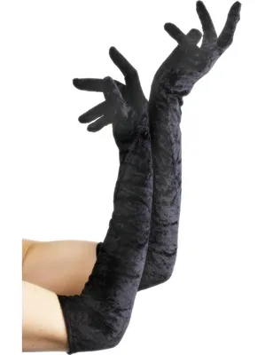 Produktbild von Schwarze veloursamt Handschuhe 53cm