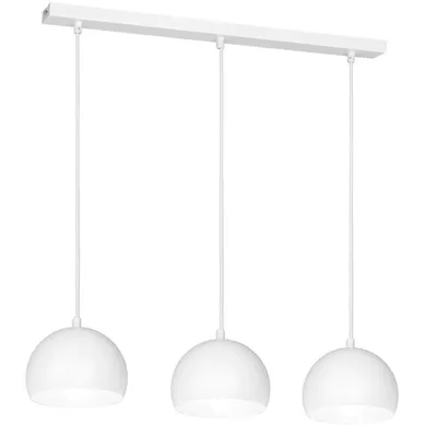 Image de Lampe suspendue blanche à 3 abat-jours 65cm Sool 3xE27 15W Luminex