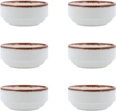 Produktbild von Orion Hydrozero, Set aus 6 stapelbaren Porzellanschüsseln, 12 cm, 12 cm, mikrowellengeeignet