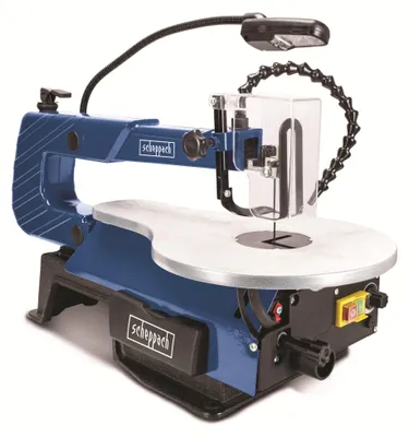 Productafbeelding van Scheppach decoupeerzaag SD1600V | Modelbouwezaag | 120W | Snijdiepte van 50mm en flexibele blaasmondstuk | Variabele slaglengte van 500 – 1700 slagen per minuut | LED-verlichting