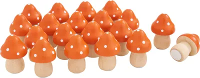 Produktbild von VBS Deko Holz-Fliegenpilze, 20 Stück