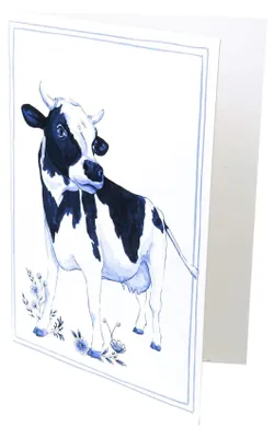 Image de Heinen Delfts Blauw – Carte de vœux, motif vache