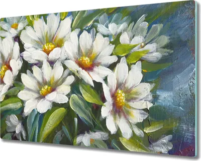 Produktbild von Coloray Herdabdeckplatte 80x52 cm Schneidebrett Kochplattenabdeckung Küchenbrett Hackbrett - Blumen Pflanzen