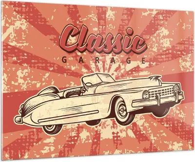 Produktbild von Bilder auf glas - Auto klassisch - 100x70cm - Glasbilder - Wandbilder - Kunstdruck - zum Aufhängen bereit - Wanddekoration aus Glas - Glas Bilder - Wandbild auf Glas - Einteilig - GAA100x70-4090