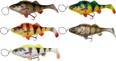 Produktbild von Savage Gear 4D Perch Shad - Swimbait Gummifisch, Farbe:Firetiger, Länge / Gewicht:20cm / 100g