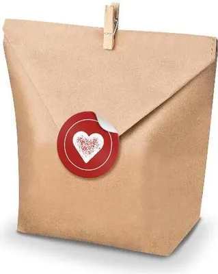 Produktbild von SET HERZ (Motiv 37) 24x Geschenktüten + Klammern+ Aufkleber