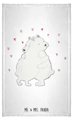 Produktbild von Mr. & Mrs. Panda Gästetuch Eisbär Umarmen - Weiß - Geschenk, Handtuch Klein, Frotteehandtuch, Lustige Sprüche, Gästehandtuch 30x50, gäste wc