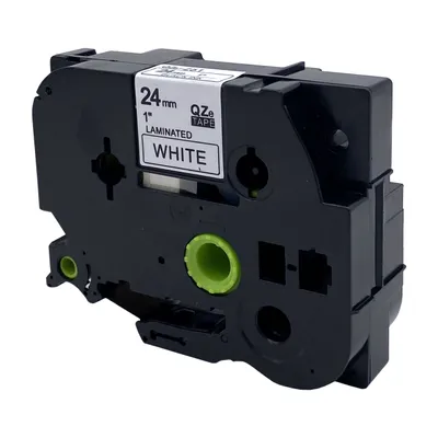 Produktbild von DULA Etikettenband - Kompatibel mit Brother P-Touch Tze-251 - 1 Stück - Schwarz auf weiß - 24mm x 8m
