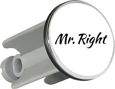 Produktbild von Huuraa Waschbeckenstöpsel Mr. Right Schriftzug 4cm höhenverstellbar Abflussstopfen Geschenkidee