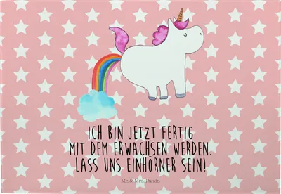 Produktbild von Mr. & Mrs. Panda Hackbrett Einhorn Pupsen - Rot Pastell - Geschenk, Brotzeitplatte, Unicorn, Lustig, Glasbrett, Schneidplatte, Freundin, Schneidebrett, Servierplatte