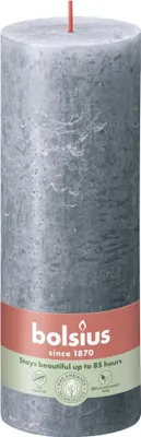Produktbild von Bolsius Rustik Stumpenkerze 190/68 mm Schieferblau