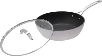 Produktbild von Laura Ashley - 28 cm Sauteuse, geschmiedetes Aluminium, Antihaftbeschichtung, induktionsgeeignet mit Glasdeckel - Dunkles Taubengrau von Pendeford