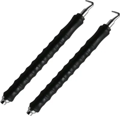 Immagine prodotto di set di 2 - Trapano 30 cm | Trapano per filo di recinzione | Trapano per filo metallico | Manovella a 2 pezzi con ritorno automatico | Trapano con impugnatura ergonomica | Colore [nero] - Utensile per trapano - Filo di avvolgimento