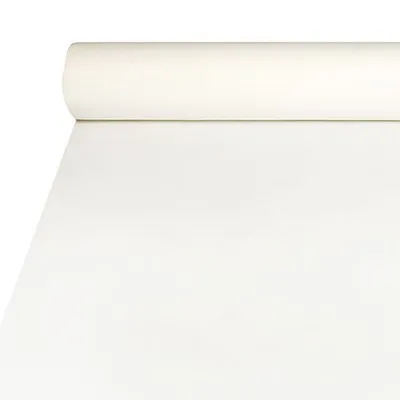 A roll of white paper or fabric is shown on a white background.