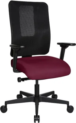 Produktbild von Topstar Bürostuhl Sitness Open X (N) Deluxe mit Schiebesitz, OX30WTW2 T270 bordeaux, schwarz, schwarz Stoff