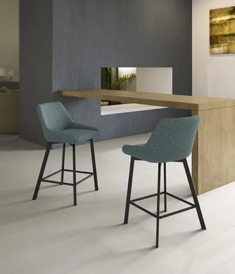Produktbild von Fox - Schwarzer Stoffhocker - 2er-Set