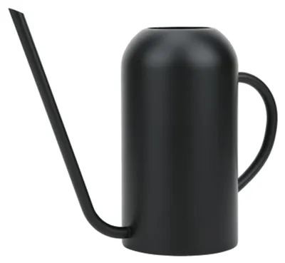 Gießkanne 1,5 l Edelstahl, langer Ausguss, schwarz