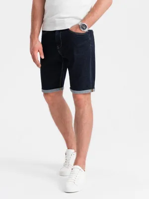 Produktbild von Ombre Jeansshorts Shorts aus Denim mit hochgekrempelten Beinen dunkelindigo L