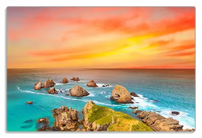 Produktbild von Wallario Frühstücksbrettchen aus Glas 20 x 30 cm mit rutschfesten Füßen, Motiv Himmel am Abend