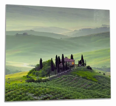 Produktbild von Wallario Herdabdeckplatte aus Glas, Größe 60 x 52 cm 1-teilig, Motiv Toskana in Italien