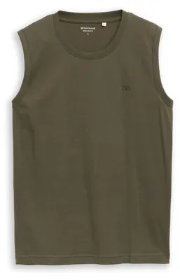 Produktbild von Tom Tailor Tanktop aus Single-Jersey-Baumwolle mit Logo-Stickerei