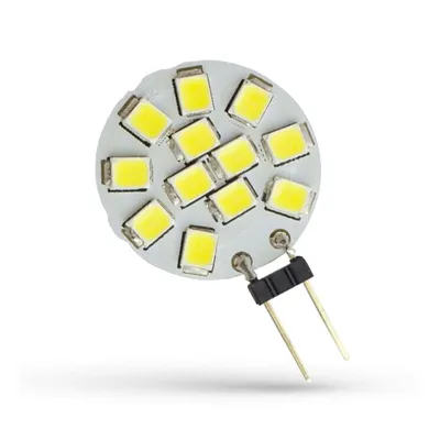 Immagine prodotto di Lampada a LED con base a spillo, G4, 12V, 1,2W, 12 LED, 20mm, 160lm, bianco caldo, 110mA