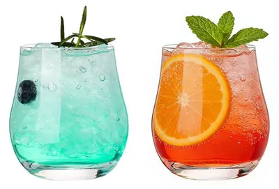 Stemless Weingläser 300 ml, 2er-Set, Klarglas, für Cocktails