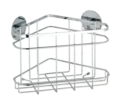 Produktbild von WENKO Eck Ablage Dusch Regal Korb Bad Edelstahl Badezimemr Halter ohne bohren